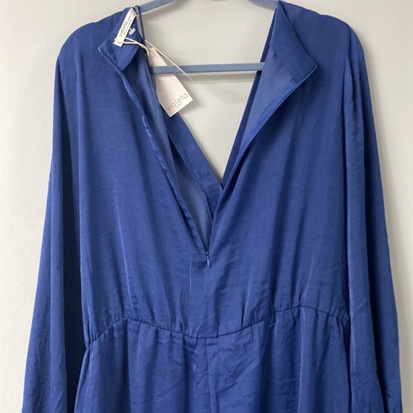 NWT 452 VIOLETA GORGEOUS BLUE LONG SLEEVE V NECK ROMPER SZ XXL mono 452larga8 - Picture 6 of 9
